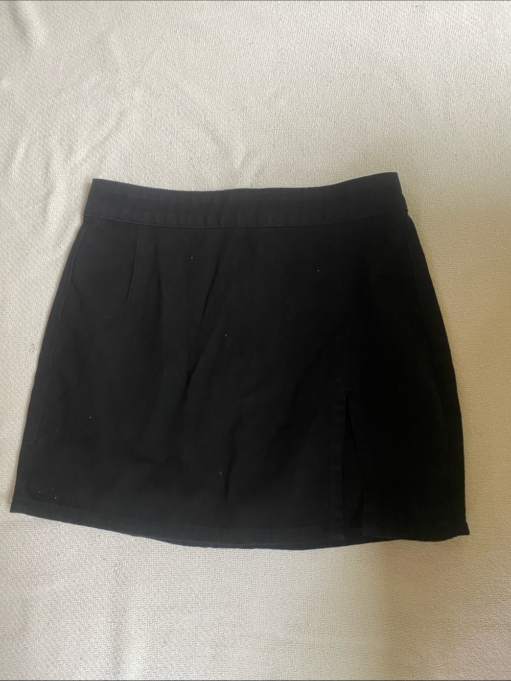 Lioness Black Mini Skirt with Subtle Front Slit